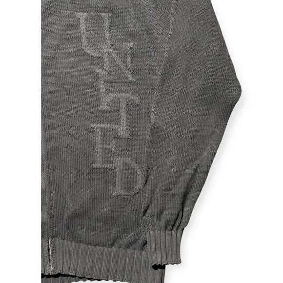 Vintage United Colors of Benetton Full Zip Knit‎ Sweater Jacket Gray XL Italy - Picture 4 of 13